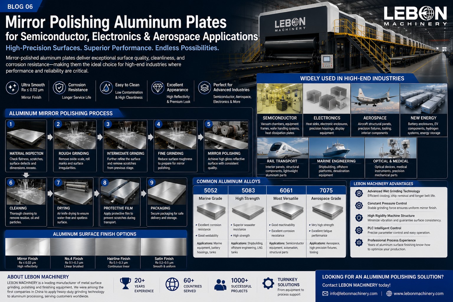 Mirror Polishing Aluminum Plates for Semiconductor, Electronics & Aerospace Applications