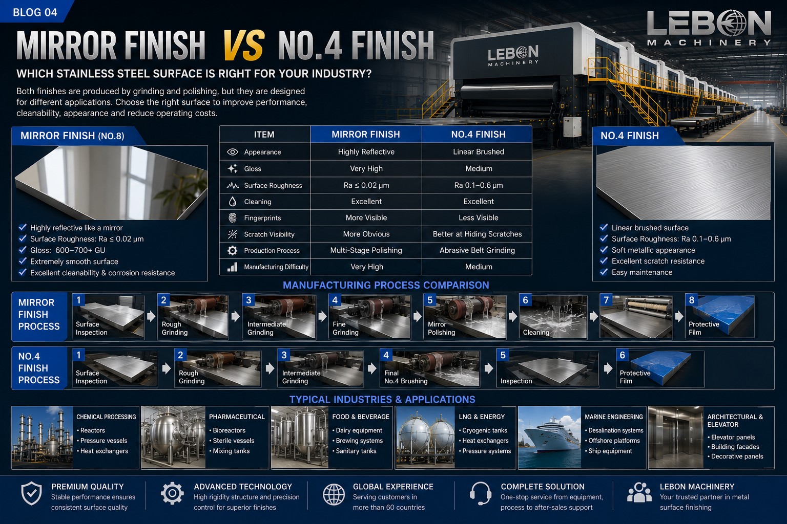Mirror Finish vs No.4 Finish